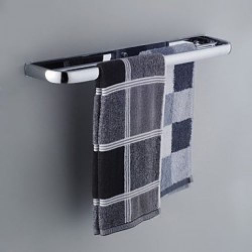 Porte-serviettes contemporain en laiton chromé 57 x 10.5 x 3 cm