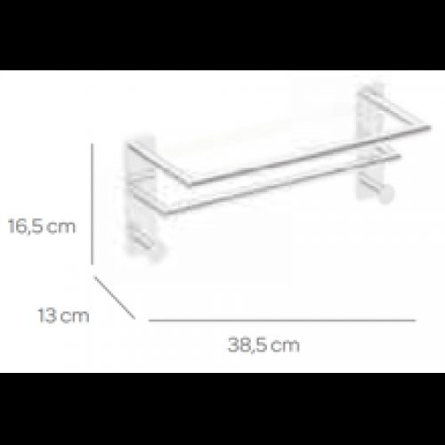 Porte-serviettes double 40 cm avec 2 crochets…