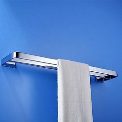 Porte-serviettes à double barre en laiton chromé