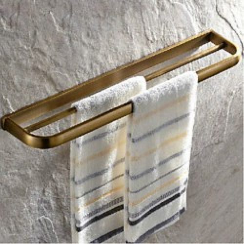 Porte-serviettes à double barres de type antique en laiton