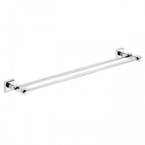 Porte-serviettes double et moderne en laiton argenté