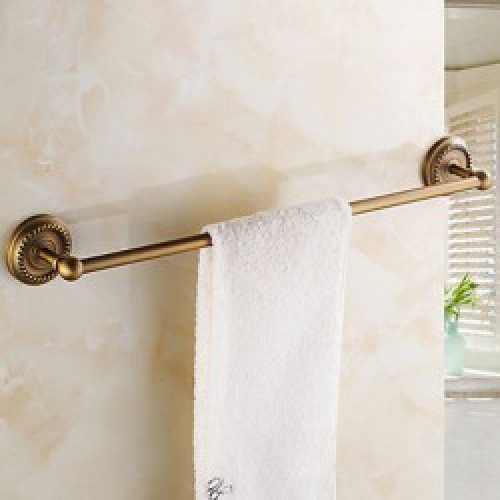 Porte-serviettes en cuivre huilé de type antique 64 x 8 cm