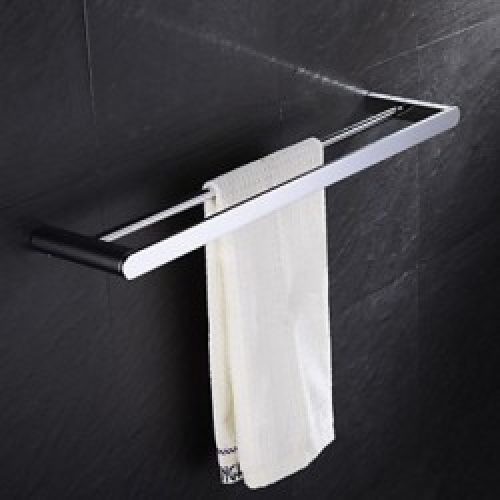 Porte-serviettes en laiton chromé de style contemporain avec fixation murale ( 60 cm )