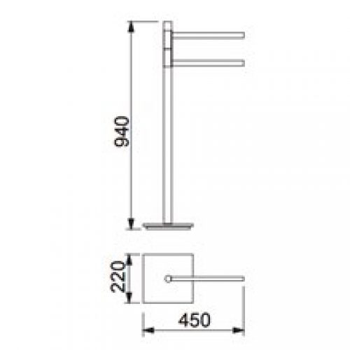 Porte-serviettes sur pieds 94 Kassandra