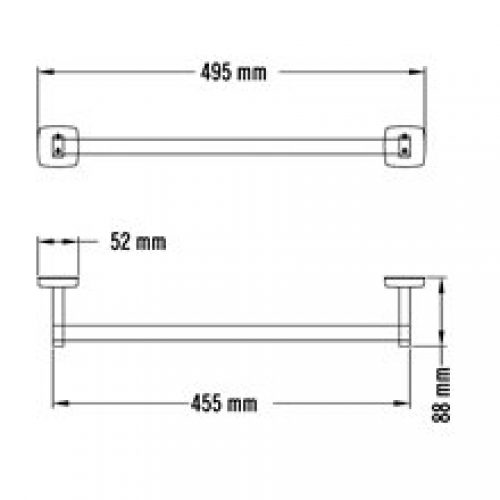 Porte-serviettes une barre brillant Medisteel…