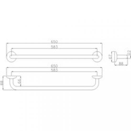 Porte-serviettes unique 65 cm blanc Medinylon…