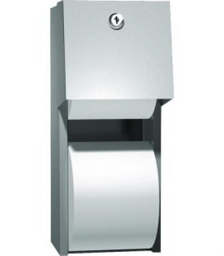 porte WC rouleau double Inox pour montage mural, 15 x 305mm