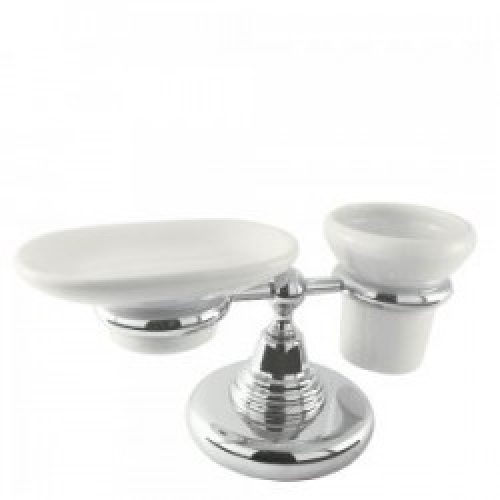 Porte‑verre ‑ porte‑savon en céramique, de plan de toilette   – TRES 12463613