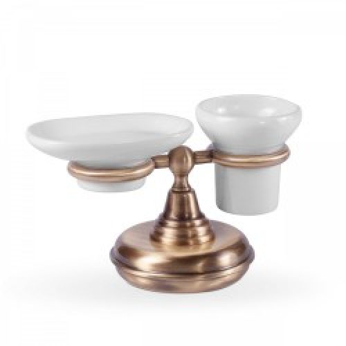 Porte‑verre ‑ porte‑savon en céramique, de plan de toilette   – TRES 5246361351