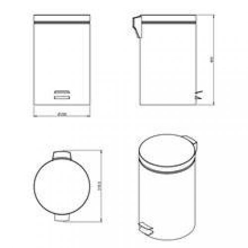 Poubelle architecte acier 12 L COSMIC