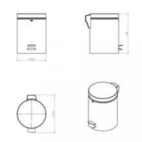 Poubelle architecte acier 5 L COSMIC