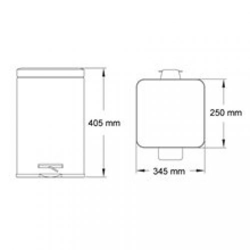 Poubelle carrée avec pédale 14L blanche…