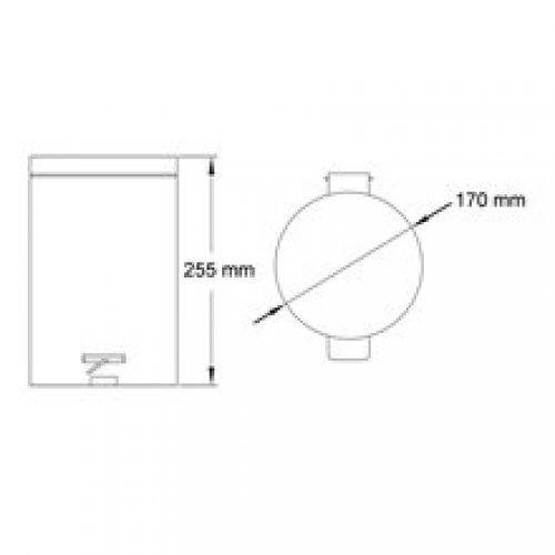 Poubelle circualire pédale 3L satinée Mediclinics