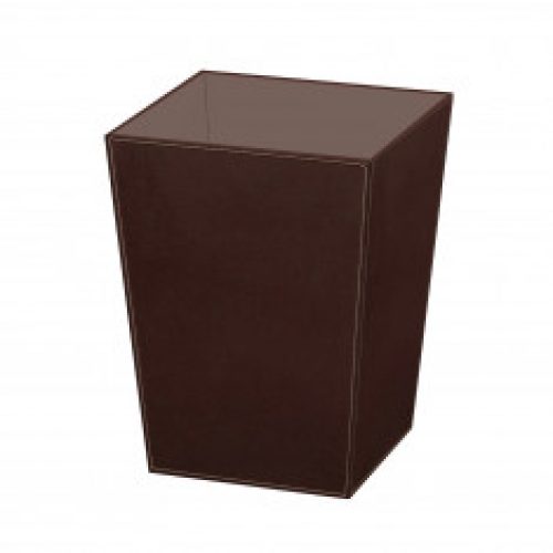 Poubelle cuir marron foncé Ecopelle
