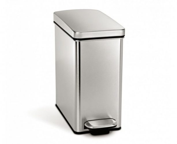 Poubelle Cuisine Simplehuman étroite à pédale 10L acier