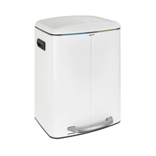 Poubelle de cuisine à pédale WENKO PRIMO blanc – 2×20 litres