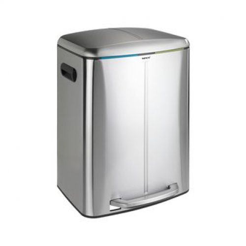 Poubelle de cuisine à pédale WENKO PRIMO inox – 2×20 litres