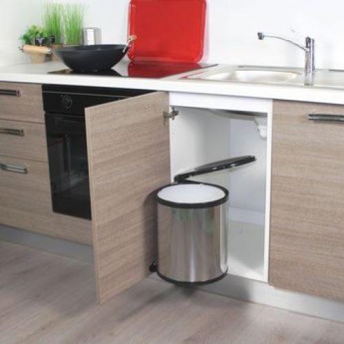 Poubelle de cuisine ronde encastrable ALYSTA – 14 litres