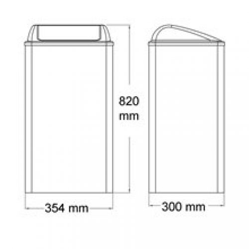 Poubelle retour automatique grise 80L Mediclinics
