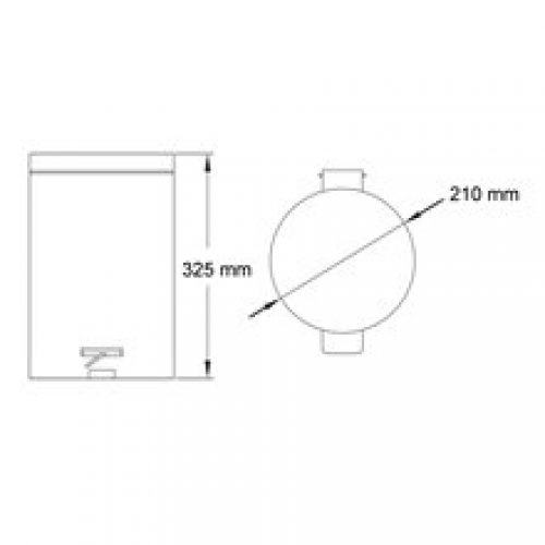 Poubelle ronde avec pédale 5L brillante…