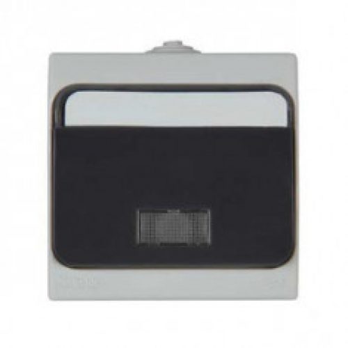 Poussoir bascule lumineux étanche NF (+étiquette)