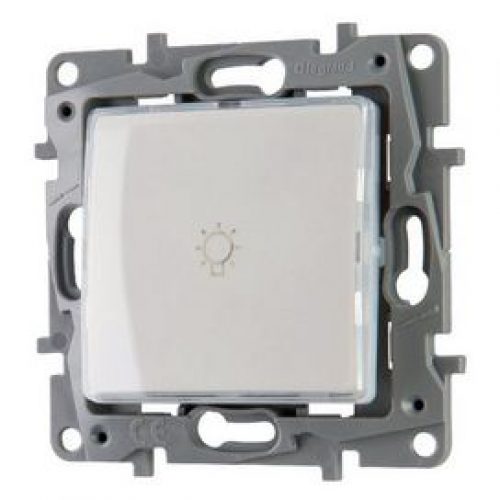 Poussoir simple NO-NF porte-étiquette Niloé Blanc et Ivoire Legrand 664715