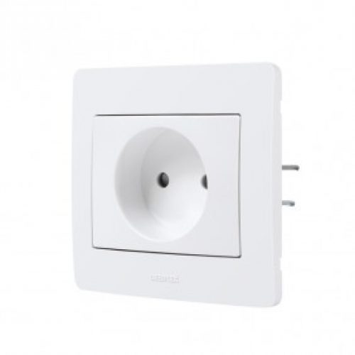 Prise 2P encastrée complète – blanc – Diam2