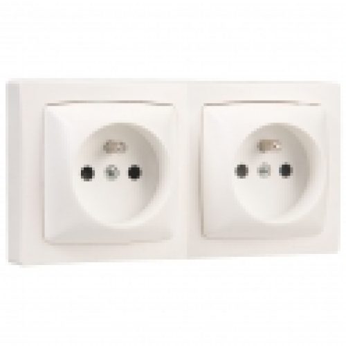 Prise blanche 2x2P+T précâblée Saillie complet – Legrand