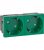 Prise de courant bas de couloir 45, double, vert