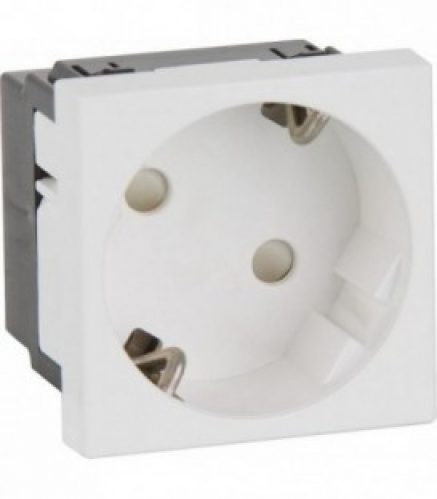 Prise de courant bas de couloir 45, simple, blanc pur