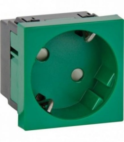 Prise de courant bas de couloir 45, simple, verte