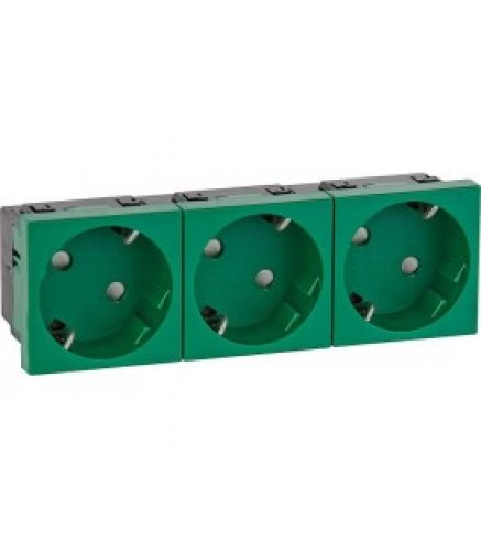 Prise de courant bas de couloir 45, triple. vert