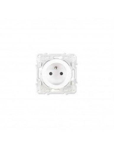 Prise de courant blanche SCHNEIDER Odace 2 postes à vis connexion…