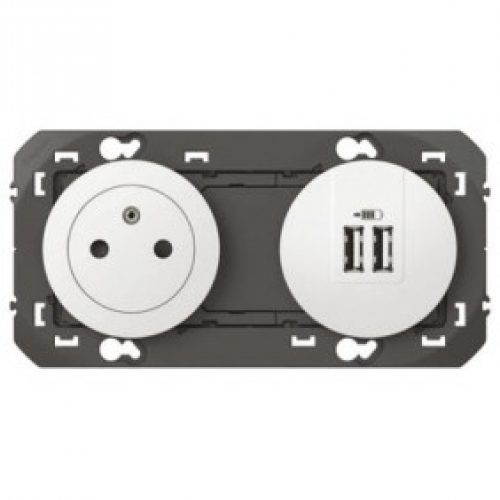 Prise de courant fort 2P+T + chargeur double USB – Dooxie