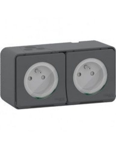 Prise de courant Mureva Styl SCHNEIDER modèle 2P + T double SHN0212456