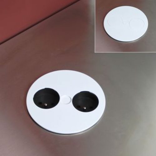 Prise de cuisine – ALTON Bloc 2 prises à encastrer Blanc