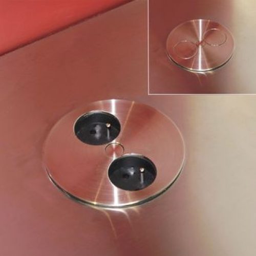 Prise de cuisine – ALTON Bloc 2 prises à encastrer inox satiné