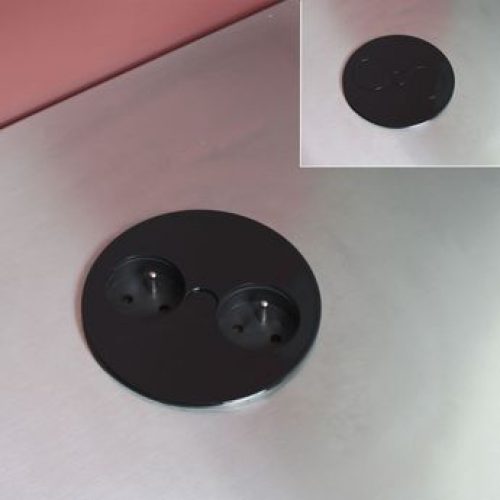 Prise de cuisine – ALTON Bloc 2 prises à encastrer Noir