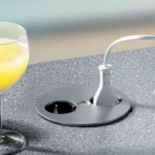 Prise de cuisine – ALTON Bloc multiprise à encastrer Inox