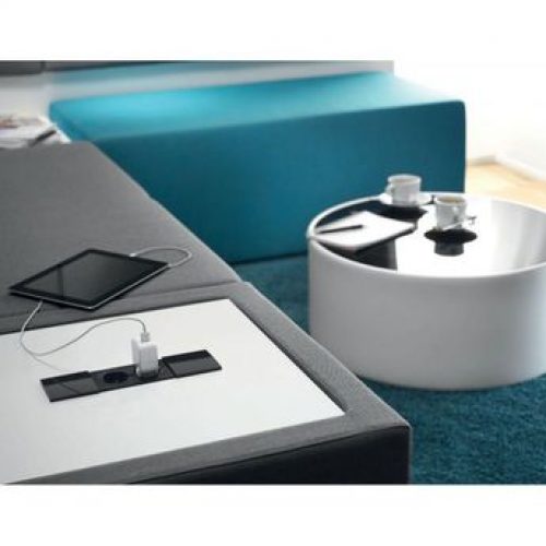 Prise de cuisine – Bloc COMO 2 prises à encastrer noir