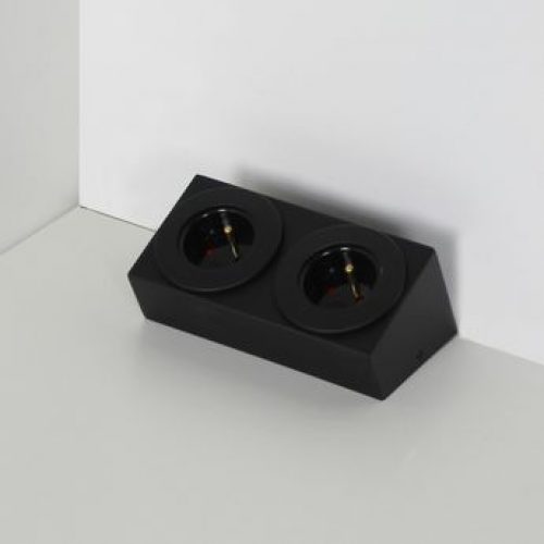 Prise de cuisine – Bloc de 2 prises BARRY soft touch noir