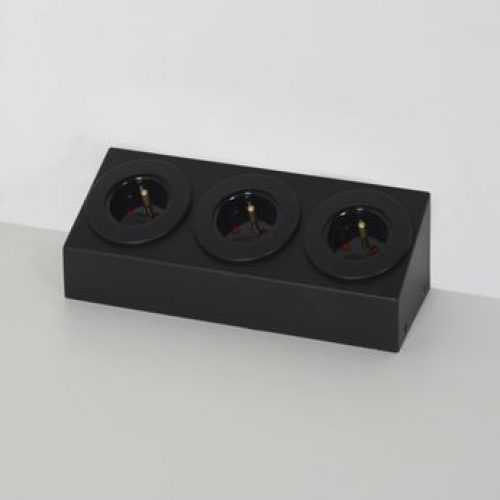 Prise de cuisine – Bloc de 3 prises BARRY soft touch noir