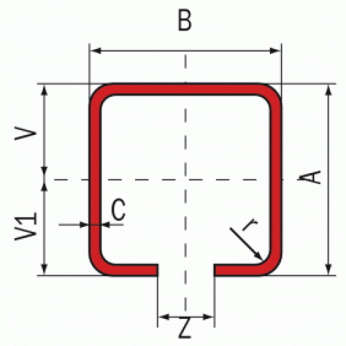 Profil – acier brut – pour portail coulissant