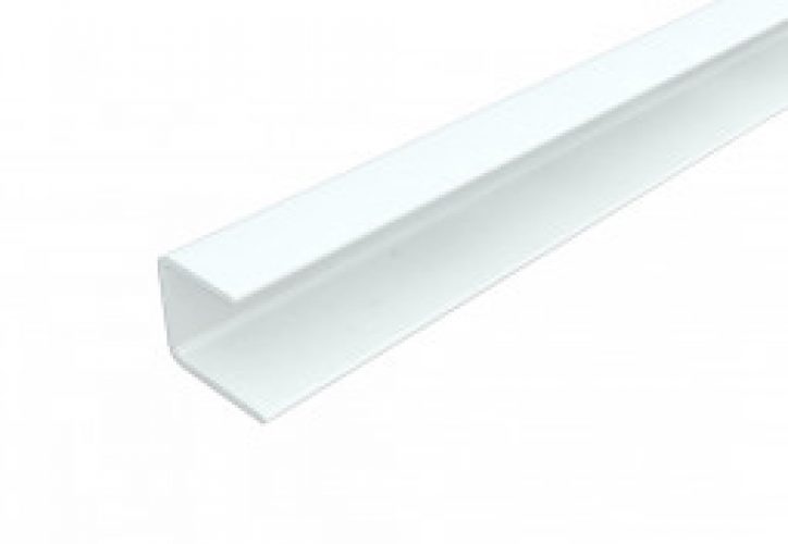 Profilé de Finition Aluminium pour Parement Mural 1,4 x 122 cm Blanc