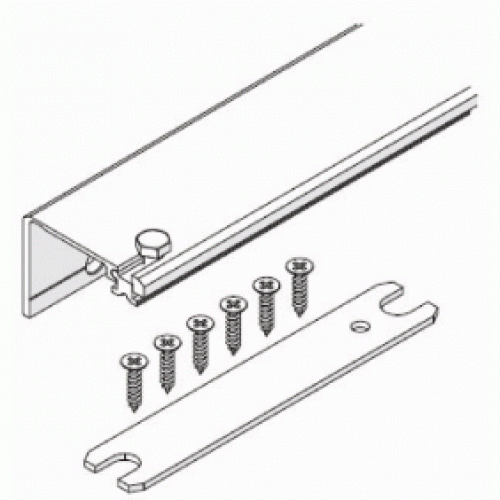 Profil de raccordement haut pour 1 porte coulissante Concepta