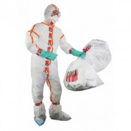 Protection amiante avec surbottes et combinaison Basiclean Plus – KI8x