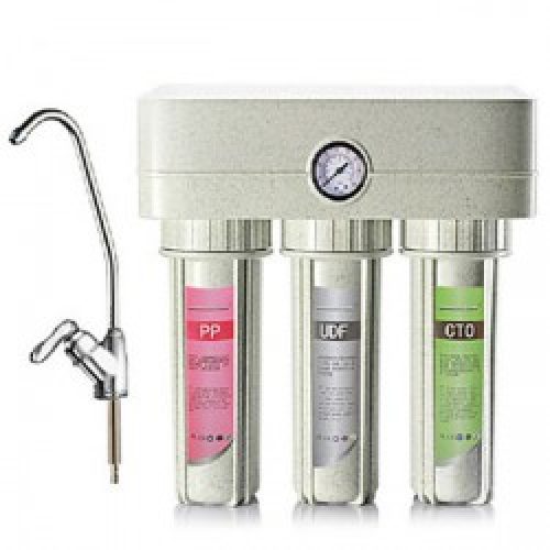 Purificateur d’eau avec filtre à cartouche gris clair ( 39 x 12 x 40.5 cm )