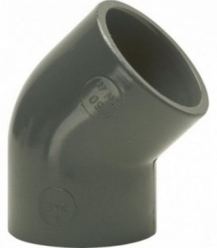PVC-U – Raccord adhesif Coude 45, 90 mm, manchon adhesif bilateral