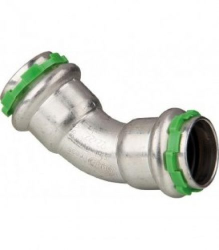 Raccord a sertir inox VCE041, coude 45, fem/fem 22 mm, avec contour V
