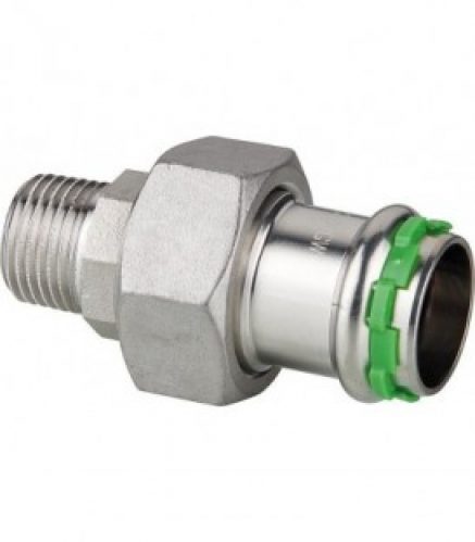 Raccord a sertir inox VCE331G, ecrou tournant, male 22 mm x DN15 (1/2&Prime;), contour V